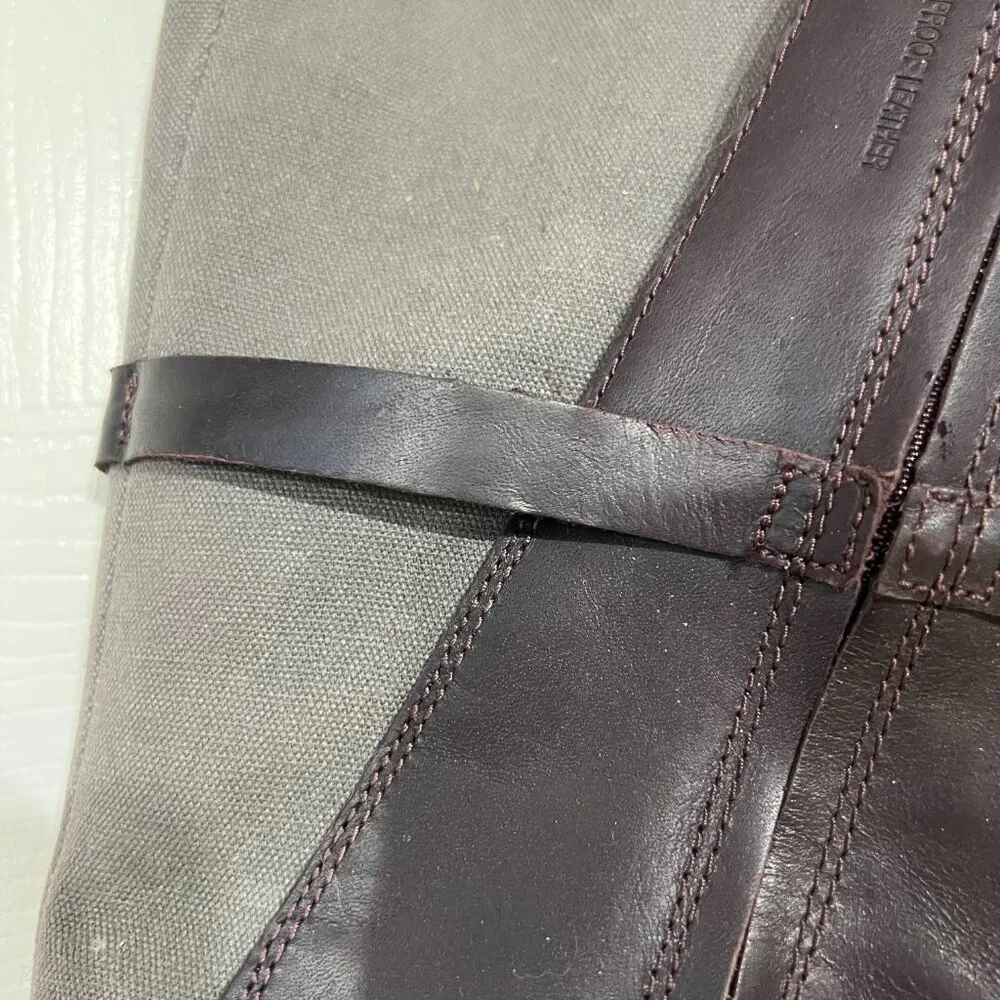 Teva De La Vina Burgundy Gray Waterproof Leather Tall Boot Zip Buckle 9 Outdoor